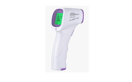 Infrared thermometers to screen patients upon entry.